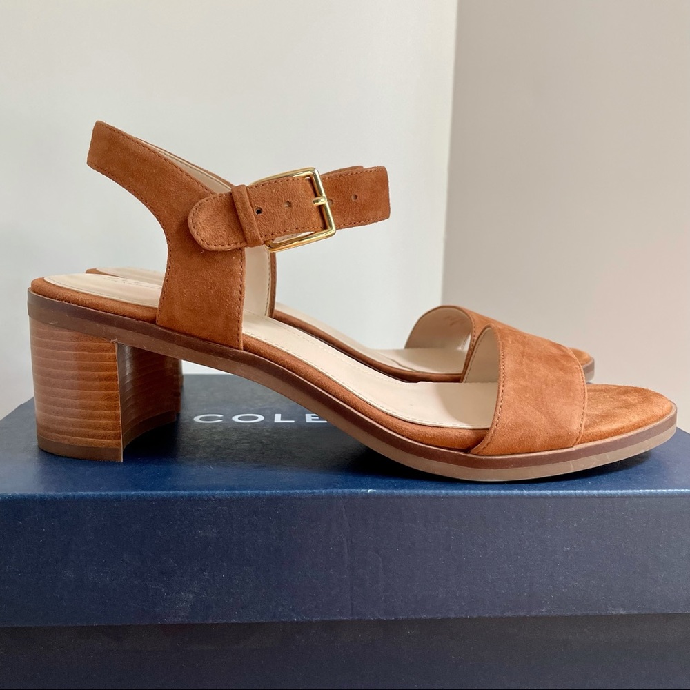 NEW Cole Haan Anette Sandal in British Tan Suede